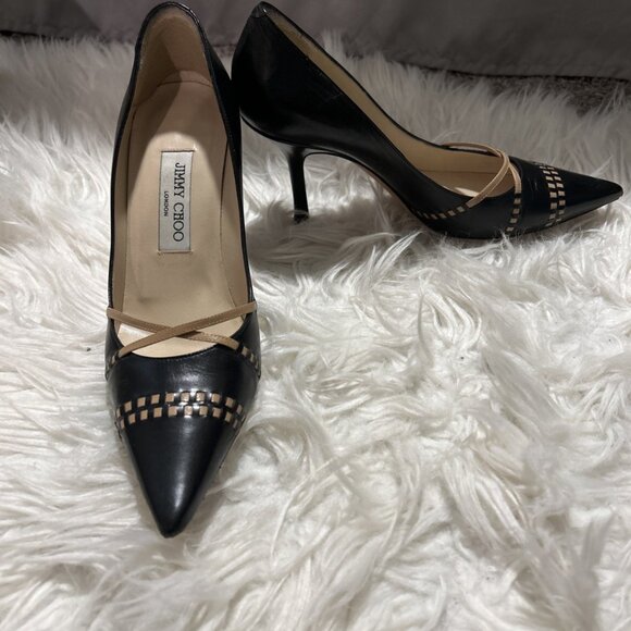 Jimmy Choo London Shoes Kory Camel Kid Leather Pump - Picture 3 of 10